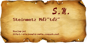 Steinmetz Máté névjegykártya